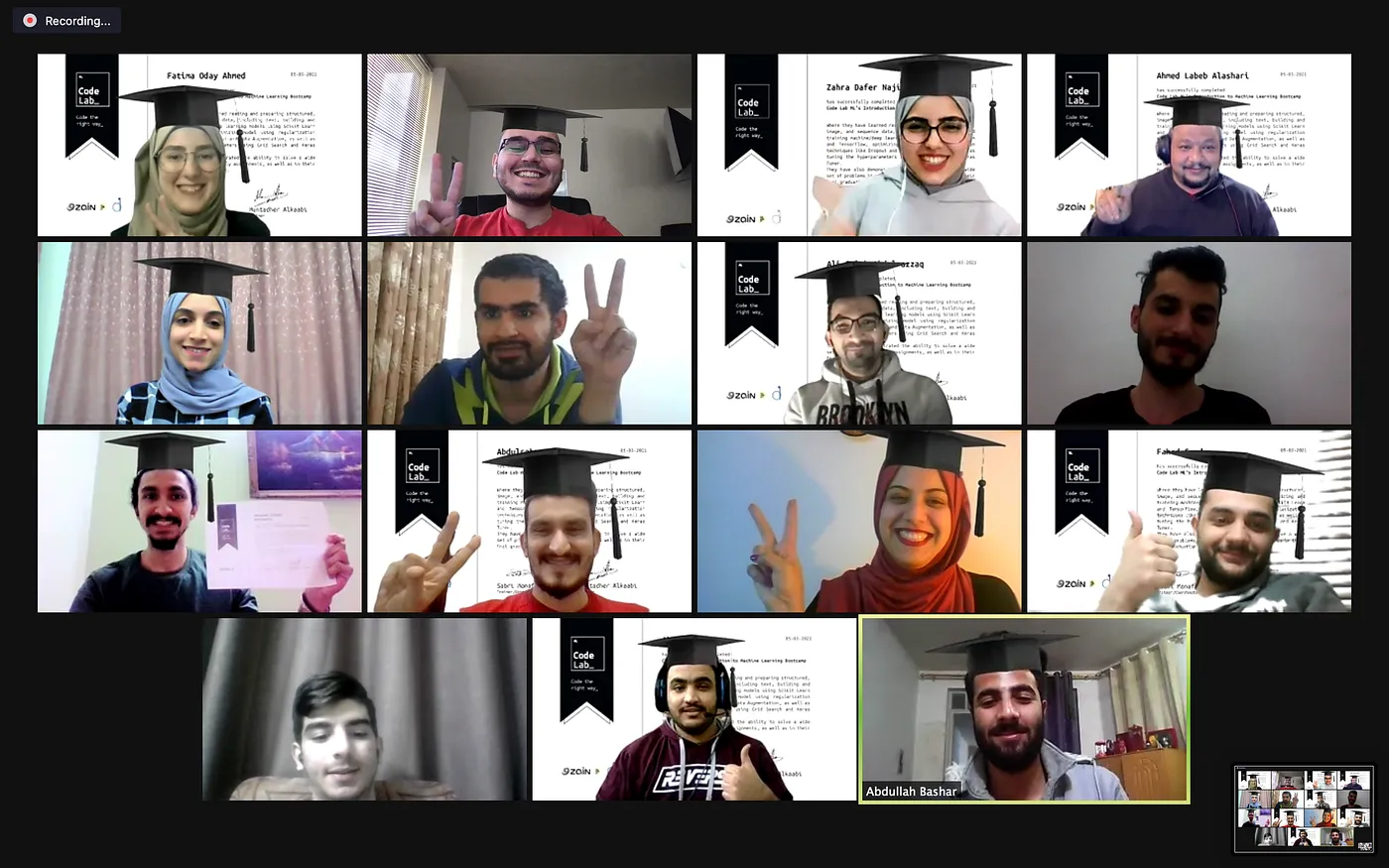 The graduation picture of the first-ever Machine Learning bootcamp in Iraq